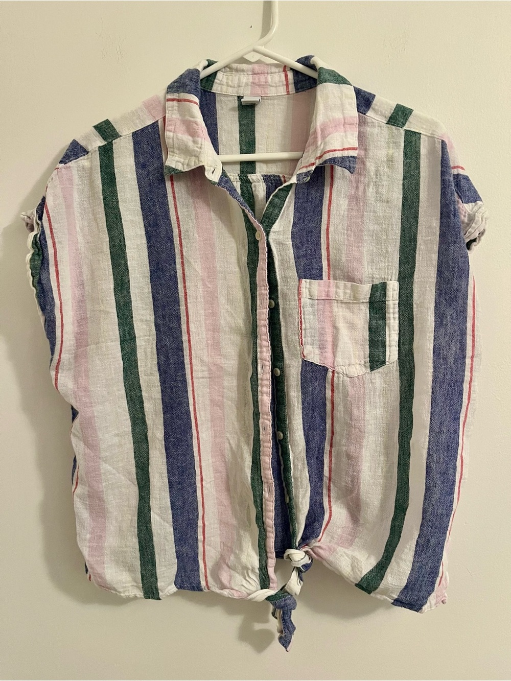 Old Navy Multicolor Vertical-Striped Button Shirt